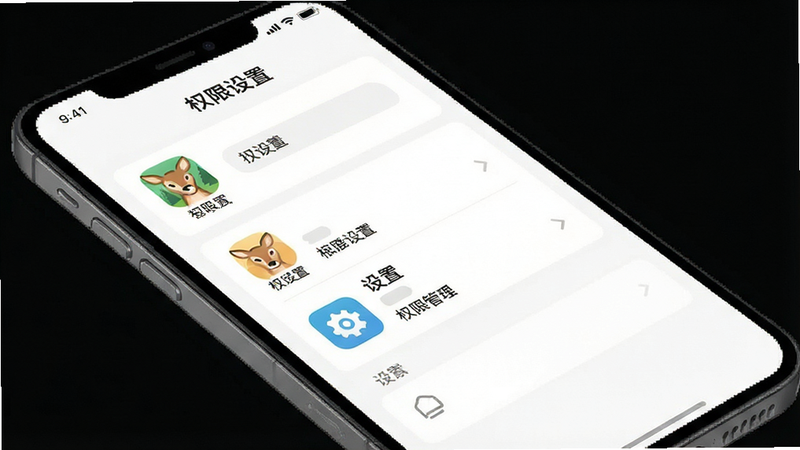 ����һ����¹����APP���ý����ʾ��ͼ����ʾȨ�޹���ѡ�ͼ������������ƽ����������ɫ�����ּ�࣬���ֱ�ע��Ȩ�����á���ϸ�����������ʸ��壬�ɾ��޶���Ԫ��