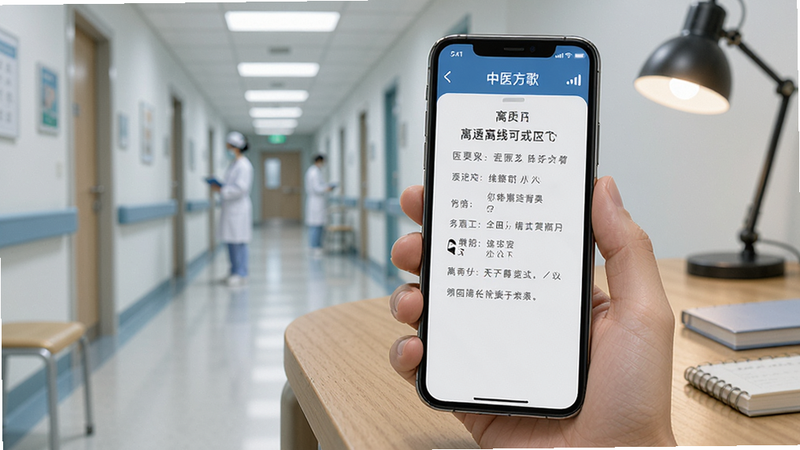 չʾ����ҽ���衱APP�ڷ���ģʽ��ʹ�õĳ������ֻ���Ļ��ʾ���н��棬����ΪҽԺ���Ȼ��������ֻ��������㣬���ź�ͼ�꣬ǿ�����߿����ԣ����дʵ��ϸ����ʵ�����ʸ��壬�ɾ��޶���Ԫ��