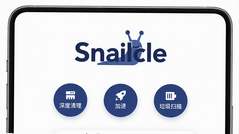һ��չʾ Snailcle Ӧ��������ĸ��� UI ���ͼ������Ϊ��ɫ������������ʾ����ɫ�� Snailcle Logo���·�������Բ�ι��ܰ�ť�ֱ��ע������������������١���������ɨ�衱�����ּ��Գƣ�����ִ���ƽ����ϸ������������ 4k���޶���Ԫ��