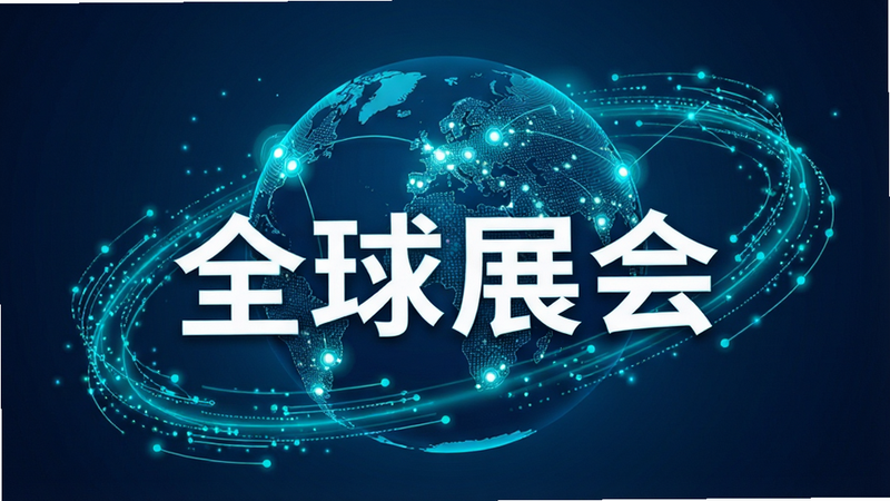 主体为地球仪与数据流连接效果,布局环绕式分布,排版具有科技感,风格为深蓝背景配青色光效,细节展示全球地图节点闪烁,画质4k,干净,无多余元素,图中文字