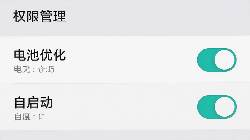 主体为手机设置界面示意图,布局为垂直列表,突出显示