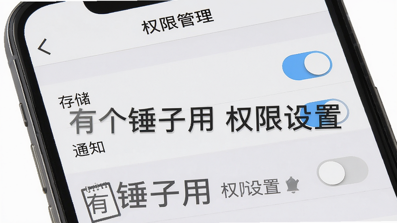 �ֻ������ý���Ԥ��ͼ������Ϊ�ֻ���Ļ����ʾ��Ȩ�޹�����ҳ�棬���С��洢���͡�֪ͨ��Ȩ�ޱ���ѡ������Ȩ��δ��ѡ������Ϊǳ��ɫ�������б�ʽ���������ֱ�ۣ�ϸ�ڴ��п��ذ�ť�����ʸ��壬�ɾ��޶���Ԫ�أ����֡��и������� Ȩ�����á������ɼ�