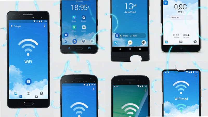 ����ΪWiFi����Կ��ͨAPP�ڶ��ְ�׿�ֻ��ͺ��ϵļ�����չʾͼ������Ϊ���豸ƴͼ������Ϊǳ��ɫ�����Ƽ��У�ϸ����ʾ��ͬƷ���ֻ���Ļ�ϵ�APP����״̬�������������ɾ��޶���Ԫ��