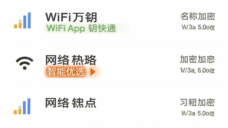 ����ΪWiFi����Կ��ͨAPP���ȵ�ɨ����棬����Ϊ�б���ʽ��ÿ���ȵ���Ŀ������ź�ǿ��ͼ�꣬�Ҳ���ʾ�������ƺͼ���״̬������Ϊ���ף���񼫼�ϸ��ͻ����������ѡ����ǩ�����ʸ��壬�ɾ��޶���Ԫ��