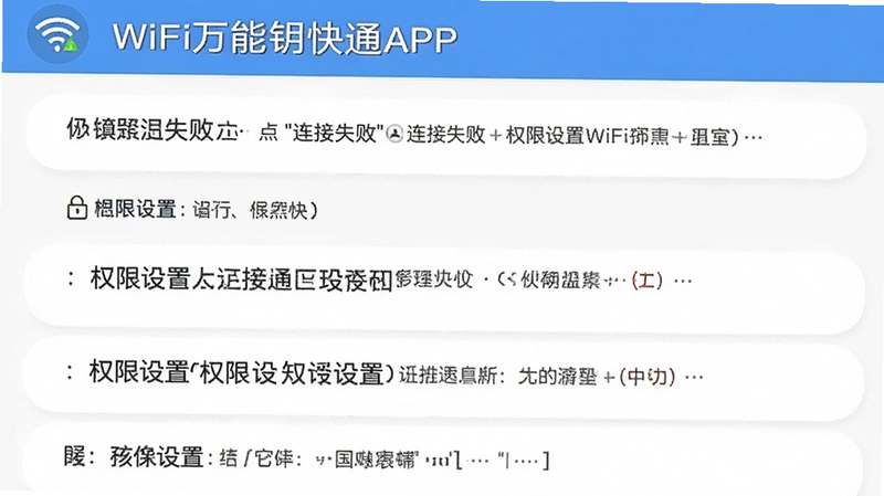 ����ΪWiFi����Կ��ͨAPP�ĳ�����������棬����Ϊ�ʴ��б���ʽ������Ϊ��ɫ������࣬ϸ��չʾ������ʧ�ܡ�����Ȩ�����á��ȹؼ��ʣ������������ɾ��޶���Ԫ��