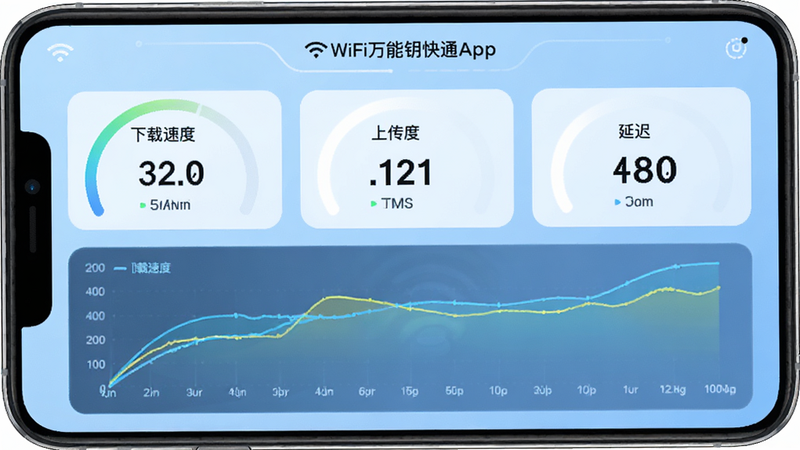 ����ΪWiFi����Կ��ͨAPP��������ٽ��ҳ�棬����Ϊ�Ǳ�����ʽ����ʾ�����ٶȡ��ϴ��ٶȺ��ӳ����ݣ�����Ϊǳ��ɫ�����Ƽ��У�ϸ�ڰ����ٶ�����ͼ�����ʸ��壬�ɾ��޶���Ԫ��