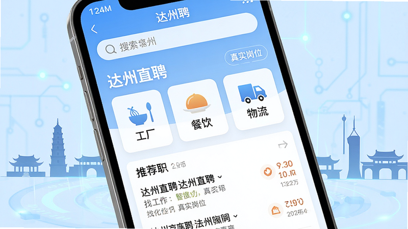 ����Ϊ�ֻ���Ļ���棬��ʾ������ֱƸ��APP��ҳ�����������������в�Ϊ����ͼ�꣨�繤�������������������ײ�Ϊ�Ƽ�ְλ�б�������Ϊǳ��ɫ�Ƽ��磬�����������Ű����룬����ִ���Լ��ϸ�ڴ��д��ݵر��Ӱװ�Σ����ʸ��壬�ɾ����޶���Ԫ�أ����ְ���������ֱƸ�������ҹ�����������ʵ��λ��