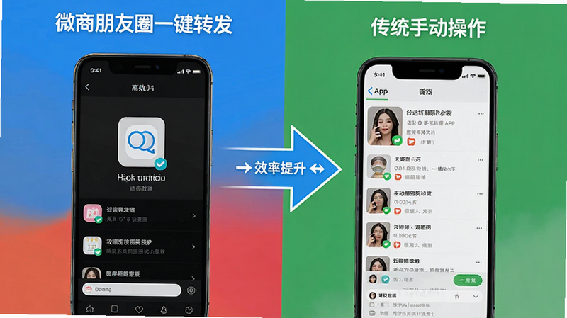 �Ա�������ͼ�����չʾ��΢������Ȧһ��ת����APP�ĸ�Ч���棬�Ҳ�չʾ��ͳ�ֶ������ķ����������м��ü�ͷ���ӣ�����Ч��������ɫ����������ͼƽ�⣬ͻ���������ƣ�����ϸ�ڣ���ˮӡ��רҵ��Ƹ�