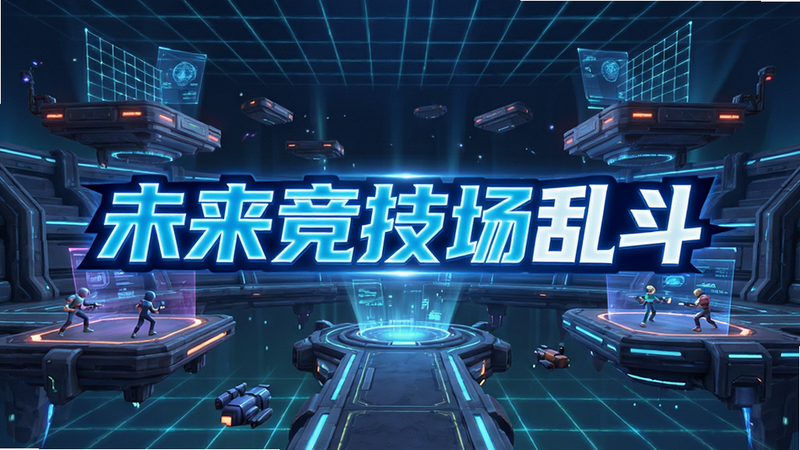 Boogu-Image style, 3D game splash screen, central title text
