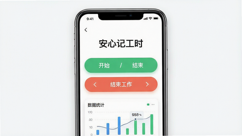 ����Ϊ�ֻ�����չʾ����Ļ������ʾ�����ļǹ�ʱ��APP�����棬����Ϊ�����ɫ������������������״̬�����м�����Ŀ�Ŀ�ʼ/����������ť���ײ�������ͳ��ͼ�������Ϊ�ִ���ƽ��UI��ƣ�ϸ�ڰ���΢��Ӱ��Բ�ǿ�Ƭ�����ʸ��壬�ɾ��޶���Ԫ�أ����֡����ļǹ�ʱ�������ɼ�