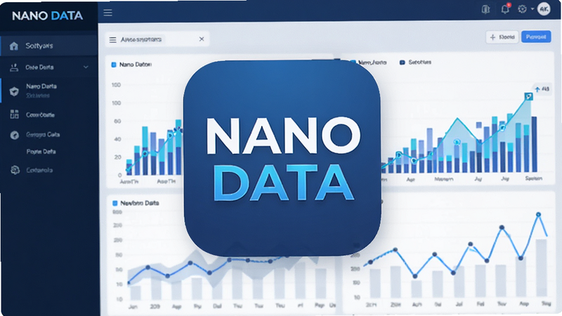 ����ΪNANO DATA����Ӧ��ͼ�꼰�������ͼ�����ֲ������ĶԳ���ƣ��Ű����ִ������Ϊ�Ƽ�����ɫ����ϸ��չʾ������״ͼ������ͼ��̬Ч�������ʸ���4k���ɾ��޶���Ԫ�أ�����