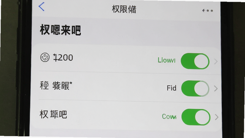 主体为手机设置界面截图,显示“嗯来吧”应用的权限管理页面,布局清晰,各项权限开关状态明确,排版规范,风格系统原生界面,细节处有状态图标,画质清晰,背景简单,文字