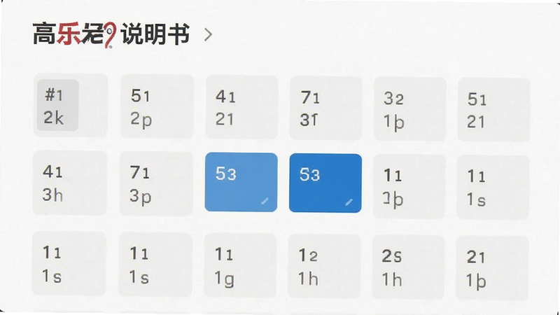 主体为“高乐高说明书”的页码导航界面,布局为网格状页码列表,排版整齐,风格扁平化,细节显示当前选中页码高亮,画质清晰,干净界面,无多余元素