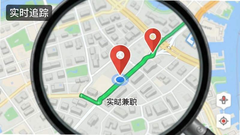 ���ռ�ְʵʱ��λ׷�ٻ��棬����Ϊ���е�ͼ�Ŵ���ͼ�����־۽���һ���ƶ��Ķ�λͼ�꣬�Ű�ֱ��������ϸ�ڰ�����ɫ��ʻ�켣�ߡ���ɫ�յ��ǡ���ɫ��ǰλ�õ㣬���дʵ��ͼ�磬���ʾ�ϸ���޸���Ԫ�أ�������ʾ