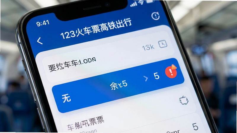 ��д�ֻ���Ļ����ʾ��123��Ʊ�������С�App����Ʊ��ؽ��棬�б��и�����ʾĳ������Ʊ�ӡ��ޡ���Ϊ��5�����Ա��к�ɫ����ͼ�꣬����ģ������ͻ��ǰ�������Ƽ��У����������壬�ɾ����޶���Ԫ��
