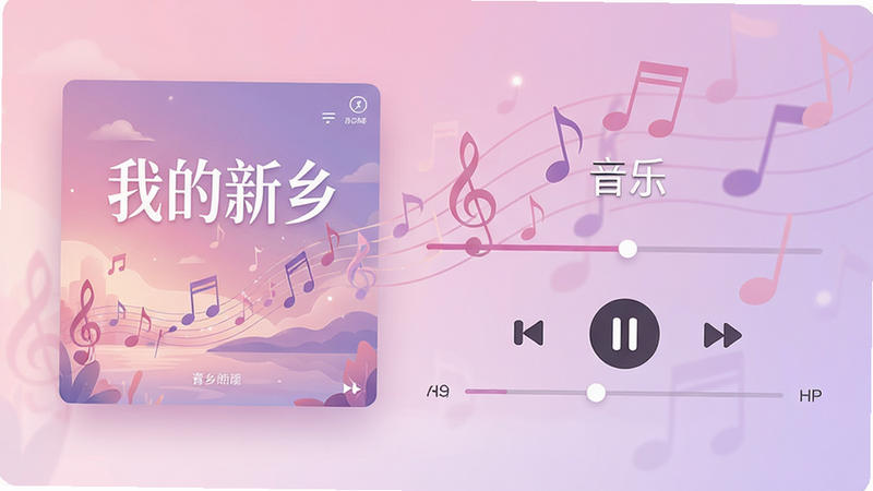 ����Ϊ���ҵ����硱APP���ֲ��Ž��棬�������Ϊר�����棬�Ҳ�Ϊ���ſ�����������������£�ɫ����ͷ���ɫϵ��ϸ��չʾ����Ʈ��Ч���벥�Ž�����������ϸ�壬�ɾ����޶���Ԫ�أ����֡��ҵ����硱�������֡������ɼ�