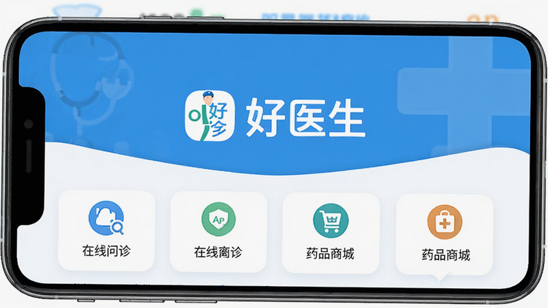 ����Ϊ����ҽ����APP�ĸ������չʾͼ�����ñ�ƽ����ƣ�����Ϊ������ҽ������ɫ��������ͻ����ʾ����ҽ����Logo�����Ĺ�������确�����������ҩƷ�̳ǡ�����������Գƣ�ϸ��������4k���壬�޶���Ԫ��