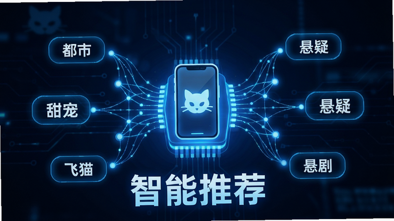 �Ƽ��з�񣬷�è�̾������Ƽ��㷨ʾ��ͼ������Ϊ���������������ͼ������Ϊ�ֻ�ͼ�꣬��Χ�����ű�ǩ�硰���С�������衱�������ɡ������ֶԳ�ƽ�⣬��ɫ��Ϊ����ϸ������������8k���ɾ������ʣ����֡������Ƽ�����Ŀ
