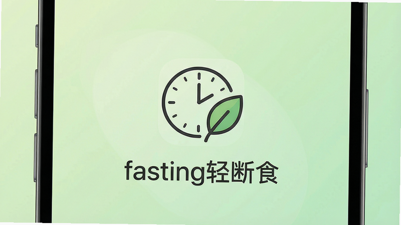 主体为手机屏幕界面展示,背景为柔和的淡绿色渐变,布局居中,排版简洁现代,风格清新自然,细节显示应用图标为极简线条设计的时钟与叶子组合,文字标题为