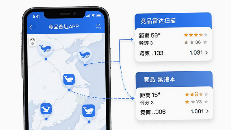 ��ȷѡַAPP�ľ�Ʒ�������棬����Ϊ�ֻ���Ļ����ͼ�ϱ�ע�����Ʒͼ�꣬�Աߵ�����ϸ���ݿ�Ƭ����ʾ���롢���ֵ���Ϣ���������ҷ��������Ϊ����������ɫ��ϸ���������ݱ�ǩ�����ߣ������������ɾ����������֡���Ʒ�״�ɨ�衱