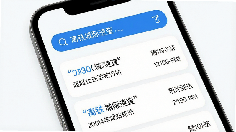 һ�Ÿ���������ֻ���Ļչʾͼ������Ϊ�������Ǽ��ٲ顱APP���棬���ֲ��ü����ɫ������������ʾ���������м��б�����չʾ�г����Ρ���ֹվ��Ԥ�Ƶ���ʱ�䣬������������������ִ��Ƽ�����ϸ�ڴ�����ƽ����UIԲ����ƣ�����4k���ɾ��޶���Ԫ�أ����ּ����š������Ǽ��ٲ顱