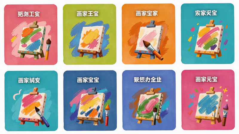 �����ұ���APP�ķ��ѡ��ҳ�棬չʾ��һϵ��ɫ�ʰ�쵵ķ��Ƭ��ÿ�ſ�Ƭ�϶��ж�Ӧ�ķ�����ƺ�Ԥ��ͼ��������������״���Ű�����������ʻ��ã�ϸ�����������廭�ʣ��ɾ��޶���Ԫ��