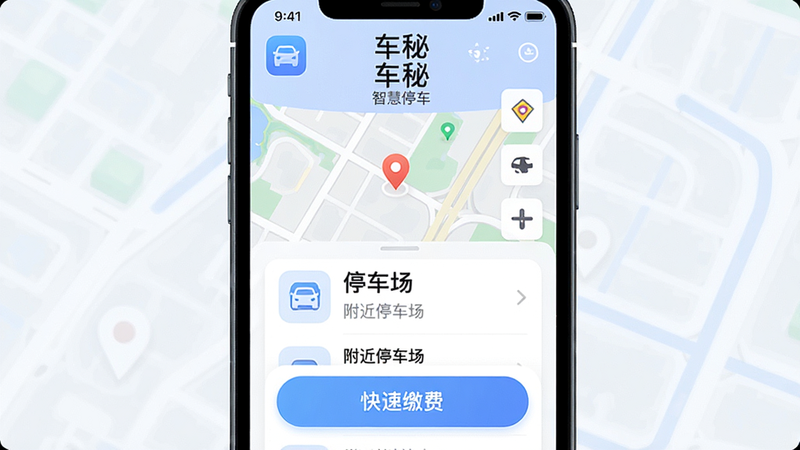 ����Ϊ�ֻ���Ļ��д�����־��У�չʾ�����ء�APP��ҳ���棬�Ű�������������ͼ��λ������ͣ�����б�����ݽɷѰ�ť�����Ϊ�ִ���ƽ����ƣ�ϸ�ڷḻ��ͼ��������ɫ����ͣ�����4K���ɾ��޶���Ԫ�أ���������Ϊ�����ء��͡��ǻ�ͣ����