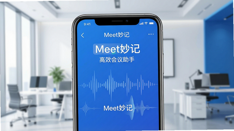 һ��չʾMeet���Ӧ�ý������Ӿ�������ͼ������Ϊ�ֻ���Ļ��ʾ������������ת¼���棬����Ϊ��������칫������ɫ���ԿƼ����Ͱ�ɫΪ�������־��У��Ű����࣬����ִ���Լ��ϸ�ڴ���������ת���ֵĶ�̬Ч�������ʸ��壬�ɾ��޶���Ԫ�أ��������ݰ���