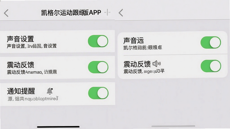���壺������˶�������APP�ڵ����ý��棬���֣����Ϊ�б��˵����������������á������𶯷���������֪ͨ���ѡ�ѡ��Ҳ�Ϊ��ǰ����״̬Ԥ�����Ű棺���Ҷ��ղ��֣���񣺼�����ý�����ϸ�ڣ����ذ�ť״̬����������˵���꾡������Ϊǳ��ɫ�����ʣ�����������Ԫ�ض��빤������ģ��