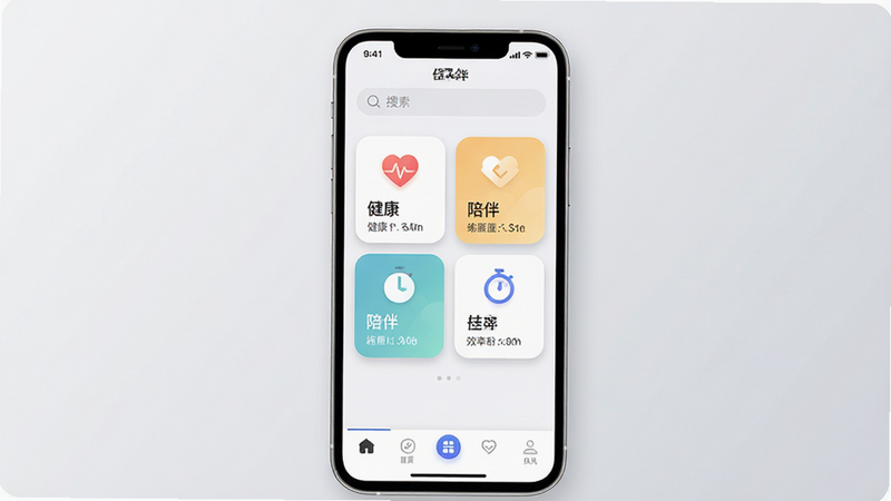 ����Ϊ�����ֻ���Ļ����ʾ�Ѱ�APP�����棬��������������Ϊ���������в�Ϊ���ܿ�Ƭ�罡������顢Ч�ʣ��ײ�Ϊ���������Ű�Գƣ�����ƽ���ִ���Լ��ϸ�ڰ��������Ӱ��Բ����ƣ�����4K���壬�ɾ��޶���Ԫ�أ�����Ϊǳ��ɫ���䣬���֡��Ѱ顱�����ɼ�