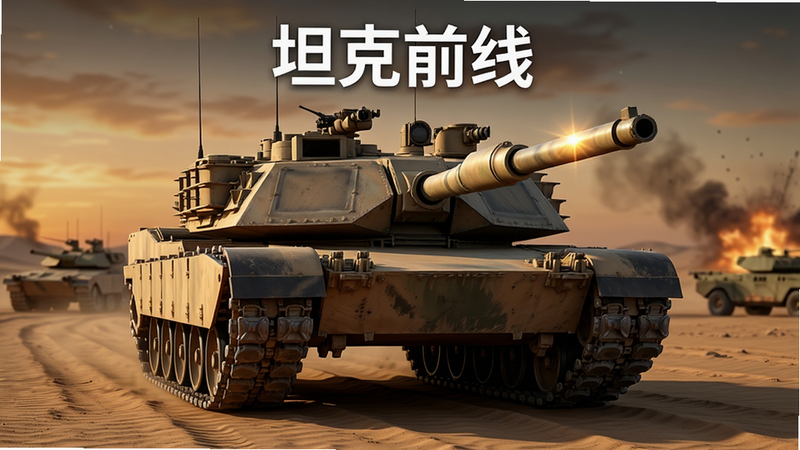 �����ǡ�̹��ǰ�ߡ���Ϸ�����棬����Ϊ����һ��дʵ����M1A2̹�ˣ������ǻƻ��µ�ɳĮս�����Ű�����������Ϊдʵ3D��Ⱦ��ϸ�ڰ����Ĵ��������ڹܷ��⣬���ʸ��壬�ɾ��޶���Ԫ�أ�����