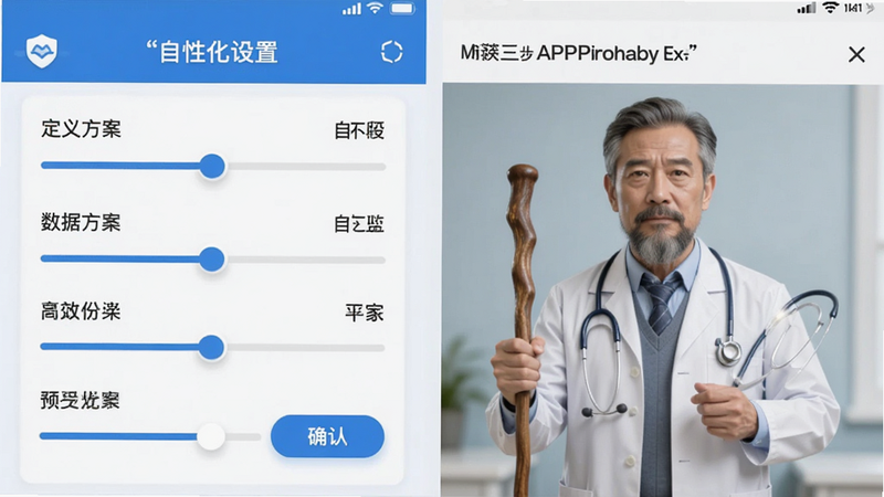 �������޹�����APP�ĸ��Ի�����ҳ�棬���ַ�Ϊ�������������Ϊ���������Ҳ�ΪʵʱԤ��Ч��ͼ���Ű���ո�Ч�����Ϊרҵҽ�Ƹ������ϸ�ڰ������ݱ�ǩ��ȷ�ϰ�ť�����ʸ��壬�ɾ������ּ����š��Զ��巽����