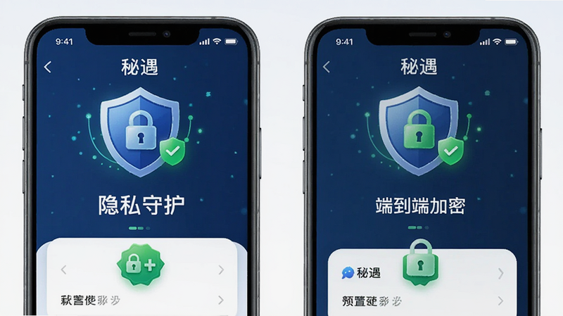 ����Ϊ��������APP����˽��ȫ���ý��棬��������չʾ����ͼ������ܱ�ʶ���Ű��Ͻ����򣬷��Ƽ����θУ�ϸ�ڰ�����ɫ��ȫ����������ͼ�꣬�����������ɾ����޶���Ԫ�أ����ְ�������˽�ػ����롰�˵��˼��ܡ�