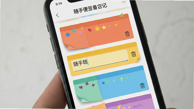����Ϊ�ֻ���Ļ��д����ʾ�����ֱ�ǩ�����ǡ�Ӧ�ý��棬����Ϊ��ֱ�б��������ɫ��ǩ��Ƭ�������У�����ƽ���������壬ϸ�ڰ�������������ɾ��ͼ�꣬�����������ɾ����޶���Ԫ��