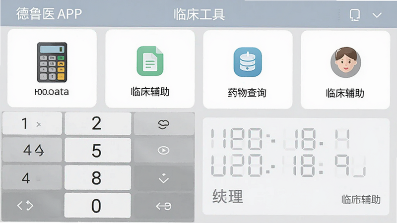 ����Ϊ��³ҽAPP���ٴ����߽��棬����չʾ��������ҩ���ѯ��ͼ�꣬�Ű����񻯣������ʵ�á�ϸ����ʾ���ּ��̺ͽ��չʾ���򣬻������������ְ���