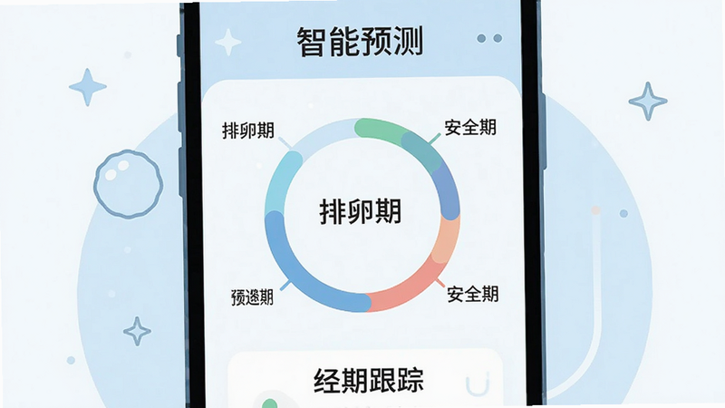 一张扁平化风格的插画,展示一个手机界面,中间是一个圆形的进度条,旁边标注着