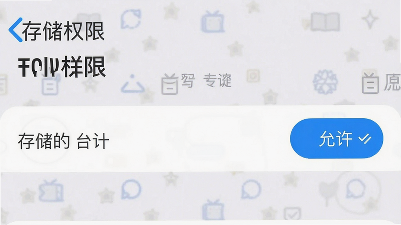 手机设置权限界面截图,主体为‘存储权限’选择项,布局清晰,风格系统原生,细节展示‘允许’按钮高亮,高清,干净,无多余元素,文字‘存储权限’清晰