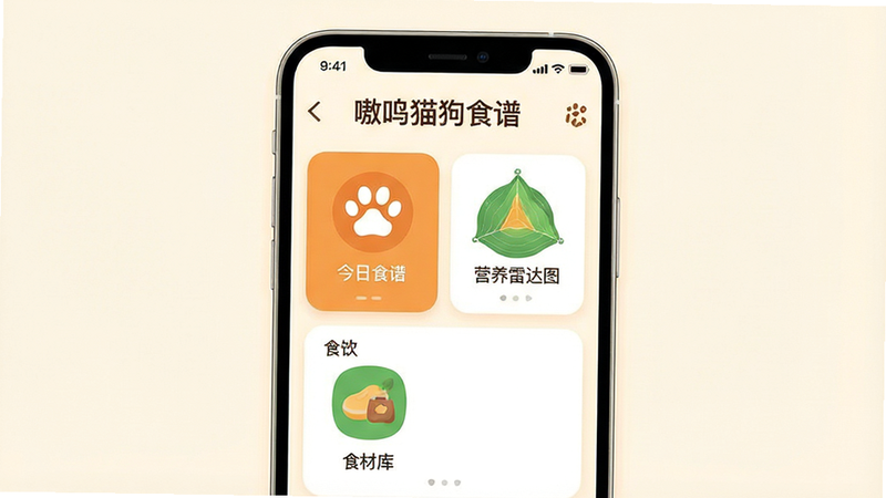 һ�Ÿ����ƽ�������ֻ�Ӧ�ý���չʾͼ�������ǡ����è��ʳ�ס�APP���������ͼ������Ϊ��͵��װ�ɫ�������������ɼ�������ʳ�ס�����Ӫ���״�ͼ���͡�ʳ�Ŀ⡱��������ģ��ͼ�꣬�����������������࣬ɫ����ů��ɫ��������Ϊ��������רҵ����ܰ������4k���޶���װ��Ԫ��