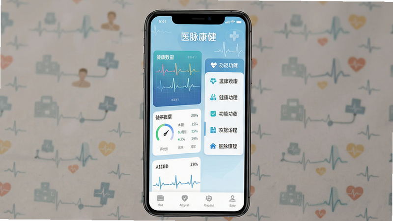 一张高清扁平化风格的应用界面展示图,主体为