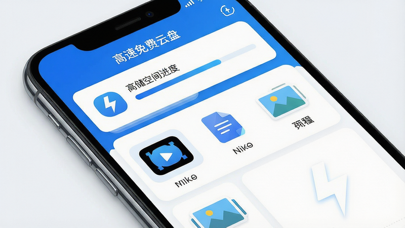 һ�Ÿ�����ֻ�Ӧ�ý���չʾͼ������Ϊ������������̡�APP�������档���ֲ��ü��Ŀ�Ƭʽ��ƣ�������ʾ�û��洢�ռ���������в�Ϊ�ļ��б���������Ƶ���ĵ���ͼƬͼ�ꡣ��ɫ�ԿƼ������ɫΪ��������ִ���Լ��ϸ�ڴ����ָ�������ͼ�꣬�����������޶���Ԫ�أ����������ɼ�������������̡�
