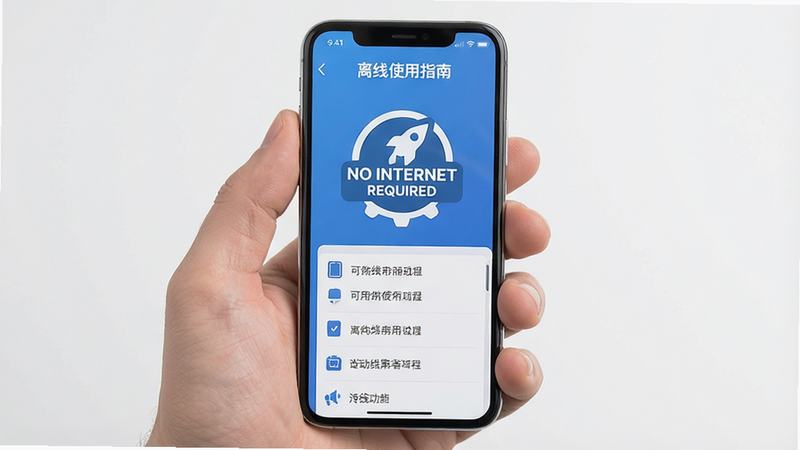 ����Ϊ�ֻ���Ļ����ʾ������ʹ��ָ�ϡ�ҳ�棬�м���һ�����ġ�NO INTERNET REQUIRED��ͼ�꣬�·��г��˿�����ʹ�õĹ����б����������룬����ִ���ϸ�����������ʸߣ��ɾ����޶���Ԫ��