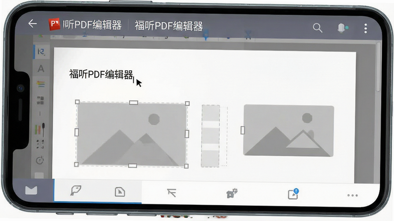 һ�Ÿ����ƽ�������ֻ�����չʾͼ������Ϊ�����PDF�༭������׿APP�������棬����������������ʾ���⡰���PDF�༭�������м�����չʾPDF�ĵ��༭״̬���������ֹ���ͼƬռλ�����ײ��й�����ͼ�꣬����ִ���Լ��ϸ�ڷḻ�����ʸ��壬�ɾ��޶���Ԫ��