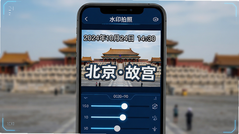չʾ��ˮӡ���ա�APP��ˮӡ�༭���棬����Ϊ�ֻ���Ļ�����ַ�Ϊ���������֣��ϲ�Ϊ��ƬԤ�������²�Ϊ�������ڻ��ˡ�Ԥ�����е���Ƭ�������ɼ���2024��10��24�� 14:30���Լ��������ʹ���������ˮӡ�����ּӴ��ұ�Ե�����Ч�������Ϊ�Ƽ���HUD���棬ɫ��Ϊ���������׶Աȣ�ϸ�ڷḻ����ʾ��ȷ���������֣����ʸ��壬�����黯���޸���Ԫ�ء�
