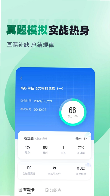 春季高考聚题库 安卓版 科目分布图