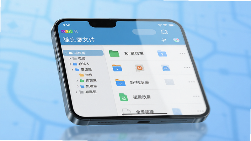 高清写实风格,主体为一部现代智能手机,屏幕显示
