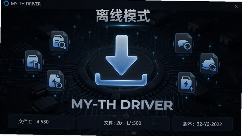 ����ΪMY-TH DRIVER�������ؽ��棬����������һ���������ؼ�ͷͼ�꣬����Ϊ��ɫ�Ƽ���������Χ���������ݰ�ͼ�꣬�Ű�ͻ�������ߡ�������Ϊ���ؿɿ��У�ϸ��չʾ�ļ���С�Ͱ汾�ţ����ʸ߱��棬�ɾ������ְ���