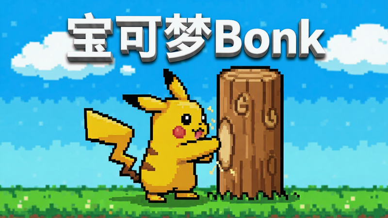 ����Ϊ��������Bonk����Ϸ�����棬���־�����ʾһֻ�ɰ������ط�Ƥ���������û�һ���޴��ľ׮���������������������ɫ�Ĳݵأ��Ű��࣬���Ϊ���¿�ͨ���ط磬ϸ�ڷḻ�����ʸ��壬���֡�������Bonk���԰�ɫ����������ʾ�ڶ������ɾ��޶���Ԫ��