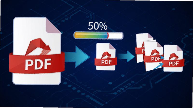 ���ݿ��ӻ�����ͼ�������ʾһ���������PDF�ļ�ͼ�꣬ͨ����ͷָ���Ҳ�һ��С�����PDFͼ�꣬�м���ʾѹ���������͡�50%������������Ϊ����ɫ�Ƽ��������Ҳ�չʾ���PDF�ļ�ͼ��ϲ���һ���Ĳ���ʾ�⣬����ɫ���������Աȶȸߣ���������ѹ����ϲ����ܣ������ָ��ţ�������Ⱦ