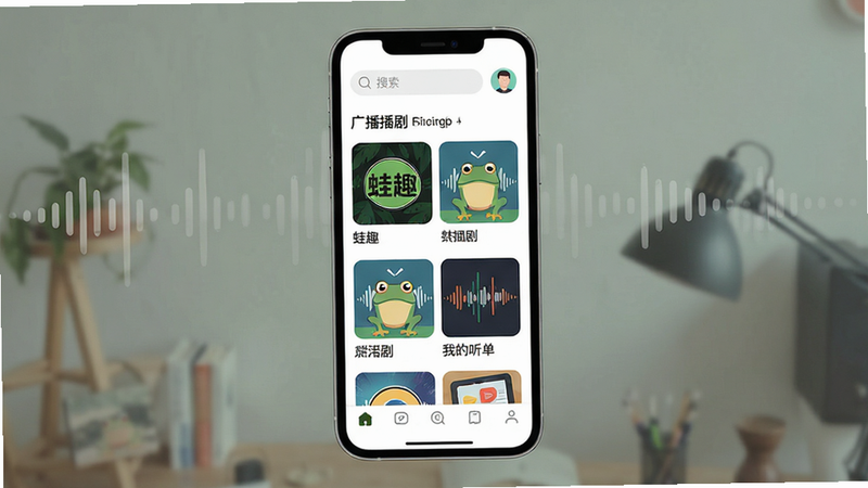 ����Ϊ�ֻ���Ļչʾ��ȤAPP��ҳ���棬����������࣬������ʾ���������û�ͷ���в�Ϊ����״���еĹ㲥�����ͼ���ײ�Ϊ�����������Ϊ�ִ���ƽ��UI��ƣ�ϸ�ڴ�������Ƶ����װ��Ԫ�أ����ְ�������Ȥ���������Ź㲥�硱�����ҵ������������ʸ��壬�ɾ����޶���Ԫ��