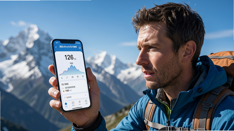 ����Ϊ������altitudeʵʱ���Ρ�App�ڻ��ⳡ����ʹ��ʾ��ͼ��һ����ɽ���ֳ��ֻ��鿴�������ݣ�����Ϊѩɽ�����죬����ƽ�⣬���дʵ��Ӱ�磬ϸ�ڰ����ֻ���Ļ����������רע���飬���ʸ��壬�ɾ����޶���Ԫ��